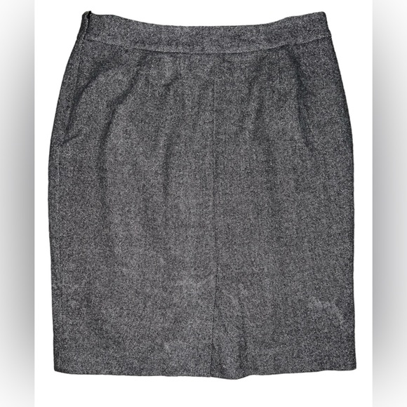 Brooks Brothers Brown Tweed Pencil Skirt Size 8 Wool Blend Knit Straight - Picture 2 of 5